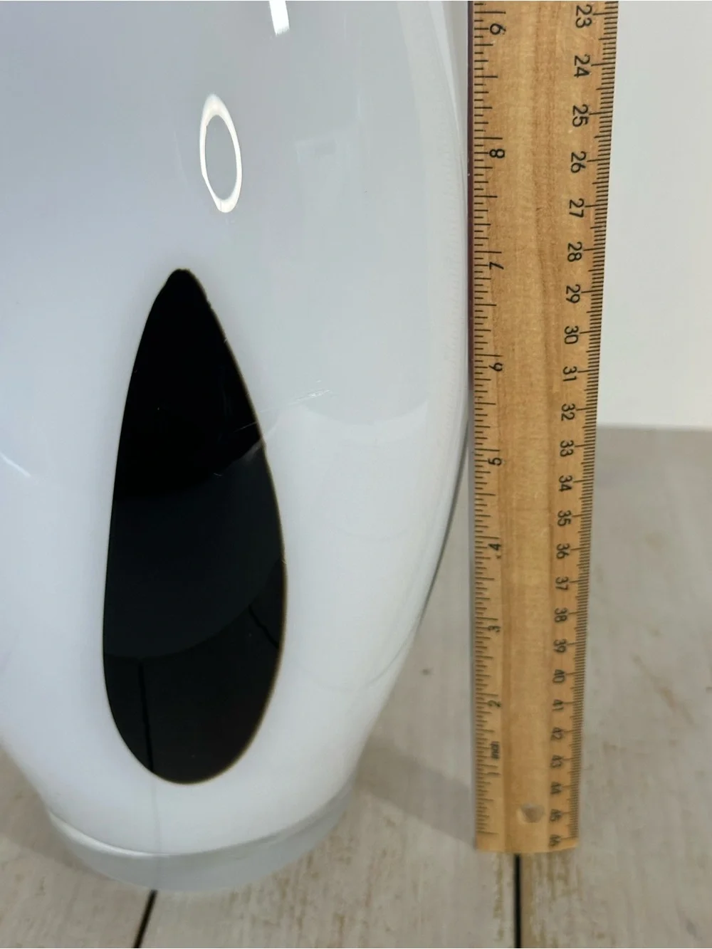 Vintage IKEA White and Black Glass Accent Vase made in Poland